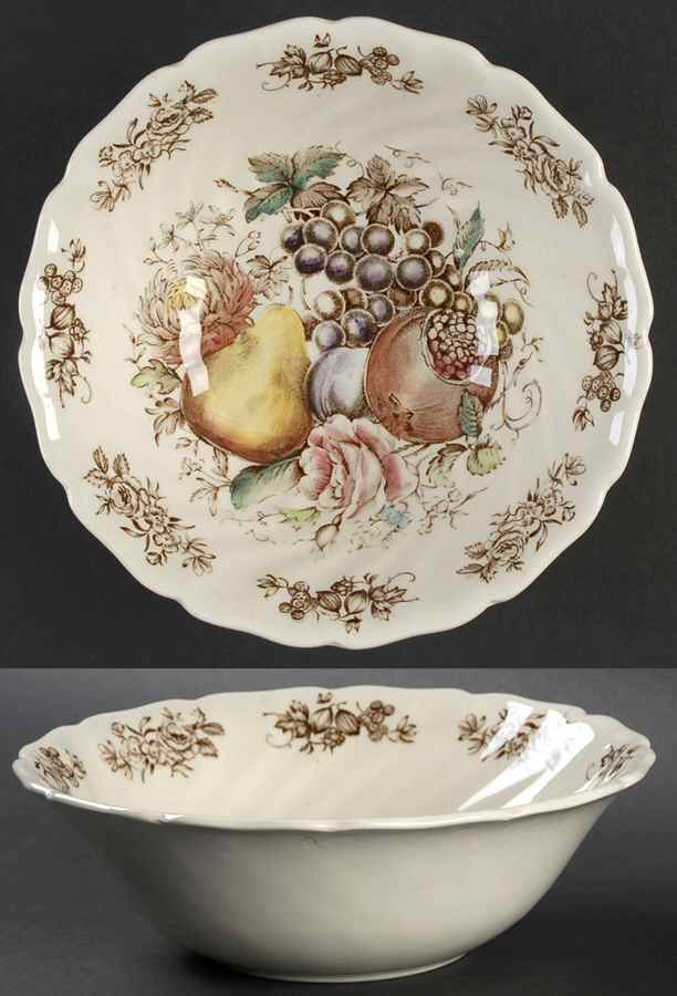 Windsor Fruit (Old Chelsea, Swirl Border) 8" Round Vegetable Bowl by Johnson Brothers-1