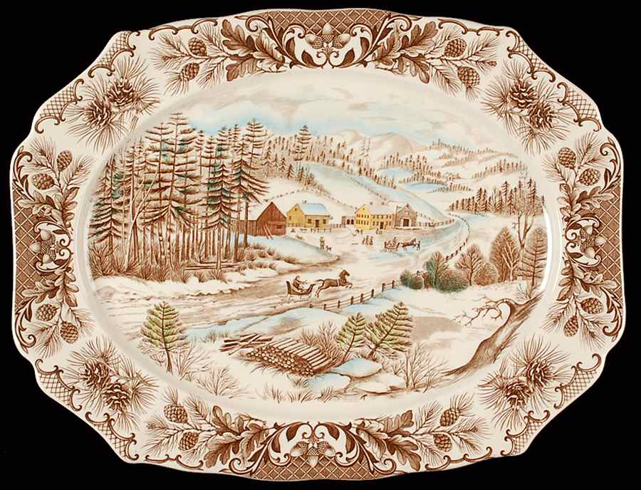 Winter Holiday 20" Oval Serving Platter by Johnson Brothers-1