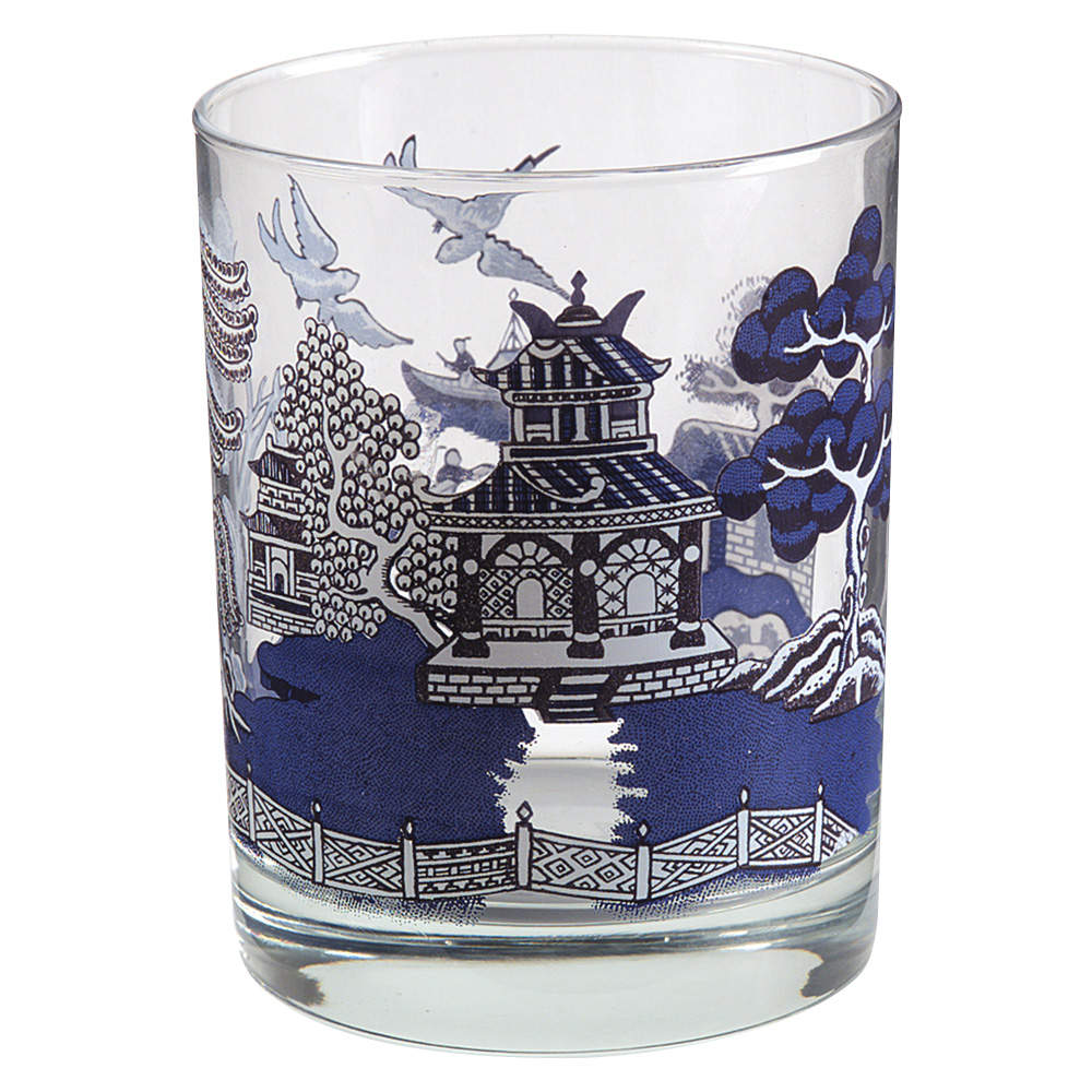 Willow Blue (Made in England, Earthenware, Newer) 10 Oz Glassware Double Old Fashioned by Johnson Brothers-1