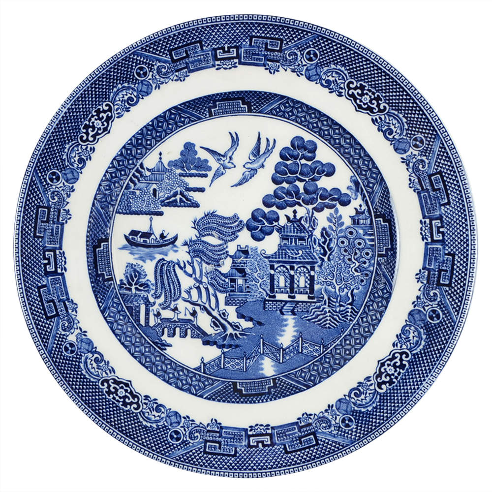 Willow Blue (Made in England, Earthenware, Newer) Salad Plate by Johnson Brothers-1