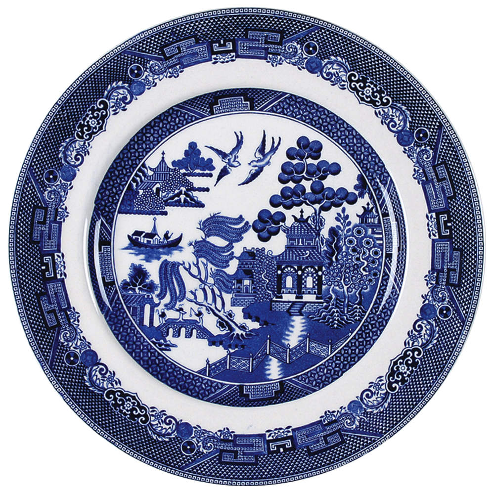 Willow Blue (Made in England, Earthenware, Newer) Dinner Plate by Johnson Brothers-1