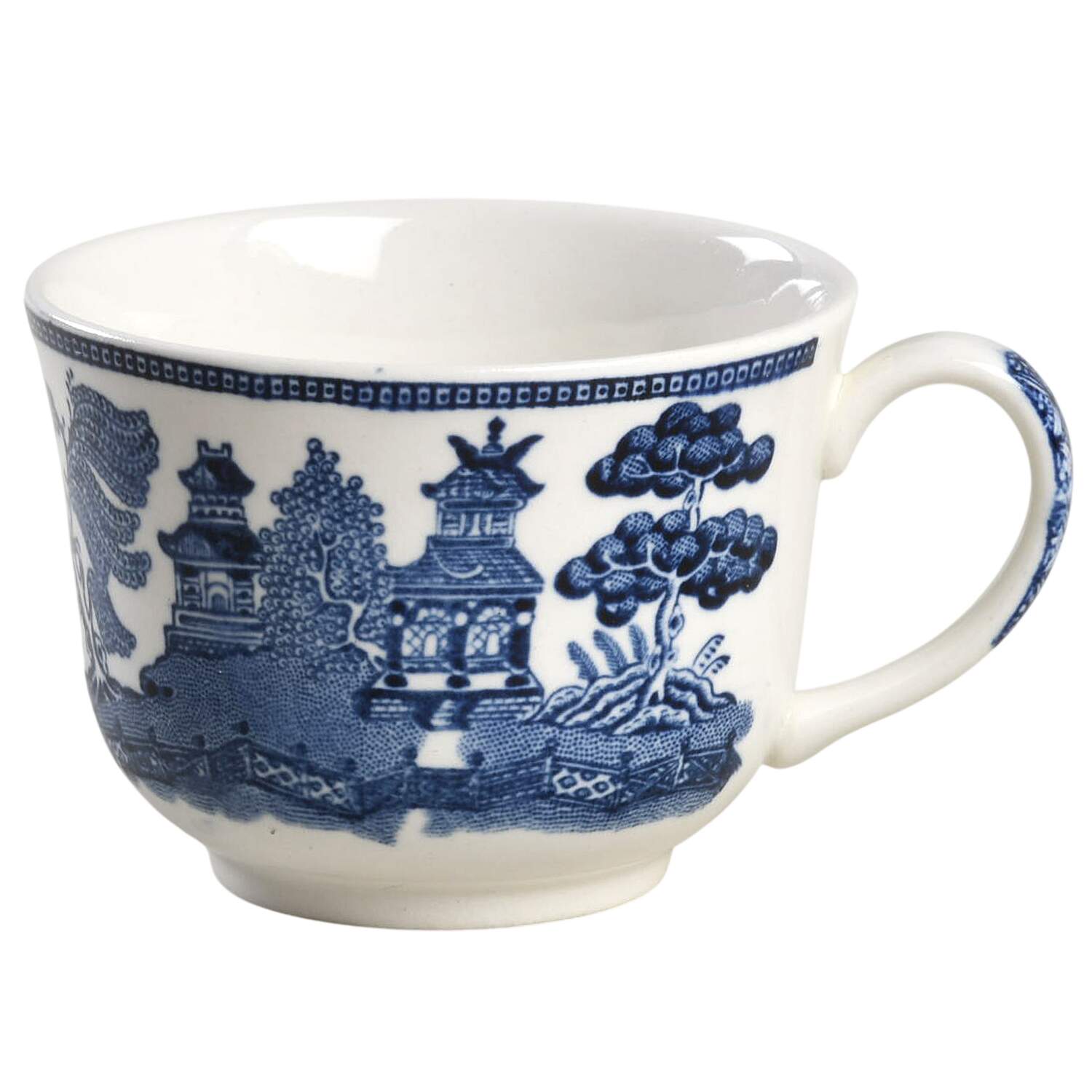 Willow Blue (Made in England, Earthenware, Newer) Flat Demitasse Cup by Johnson Brothers-1