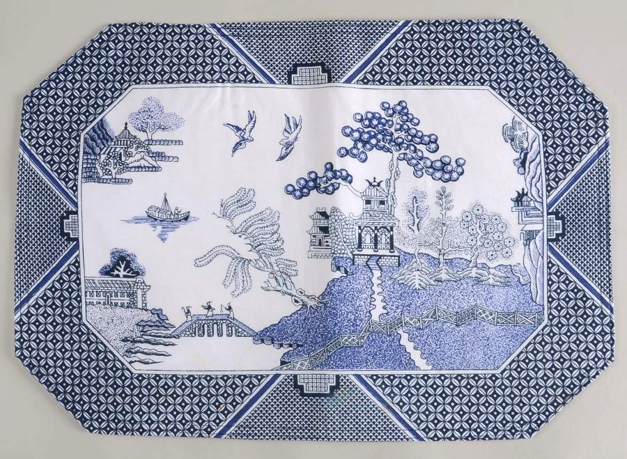 Willow Blue (Made in England, Earthenware, Newer) Cloth Placemat by Johnson Brothers-1