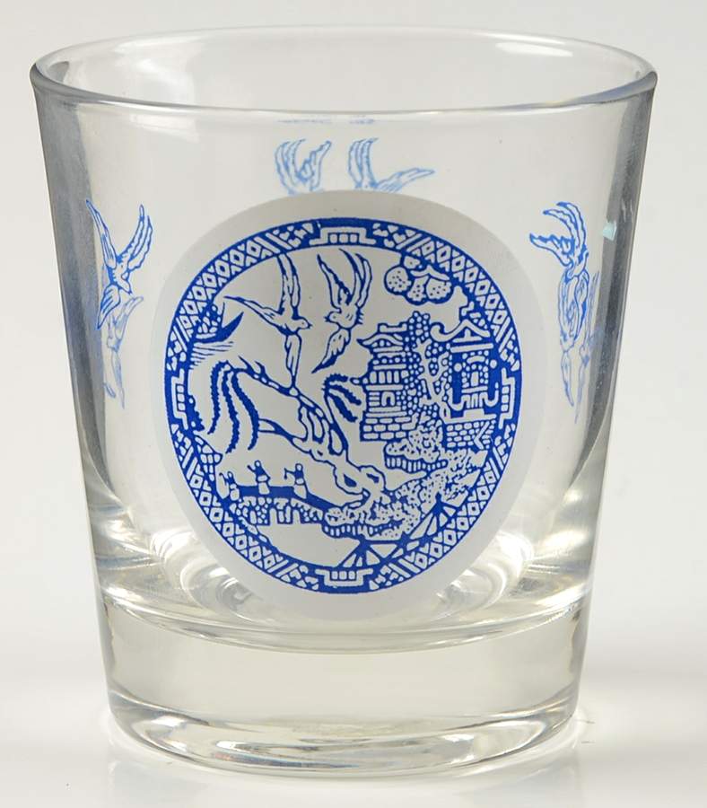 Willow Blue (Made in England, Earthenware, Newer) 6 Oz Glassware Old Fashioned by Johnson Brothers-1