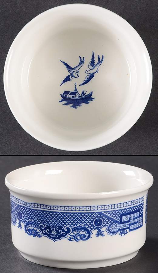 Willow Blue (Made in England, Earthenware, Newer) Ramekin by Johnson Brothers-1