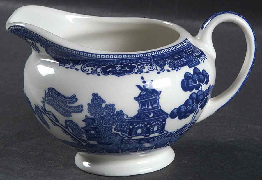 Willow Blue (Made in England, Earthenware, Newer) Mini Creamer by Johnson Brothers-1