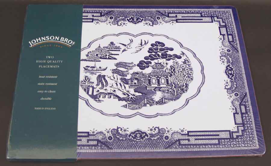 Willow Blue (Made in England, Earthenware, Newer) (Set of 2) Placemat Set by Johnson Brothers-1