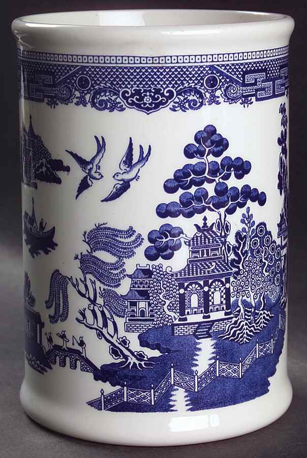 Willow Blue (Made in England, Earthenware, Newer) Utensil Holder by Johnson Brothers-1