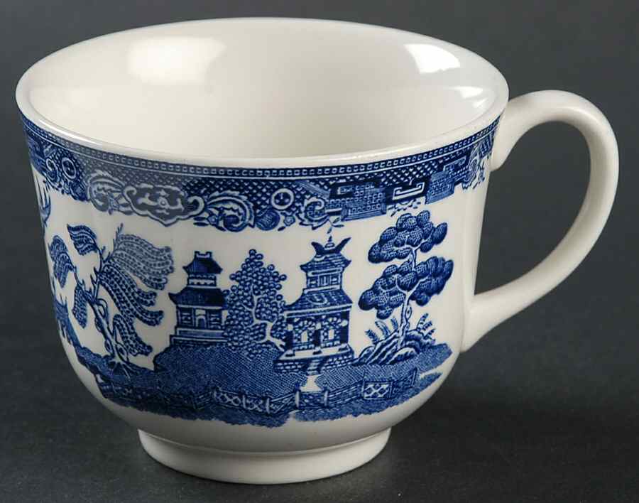 Willow Blue (Made in England, Earthenware, Newer) Flat Cup by Johnson Brothers-1