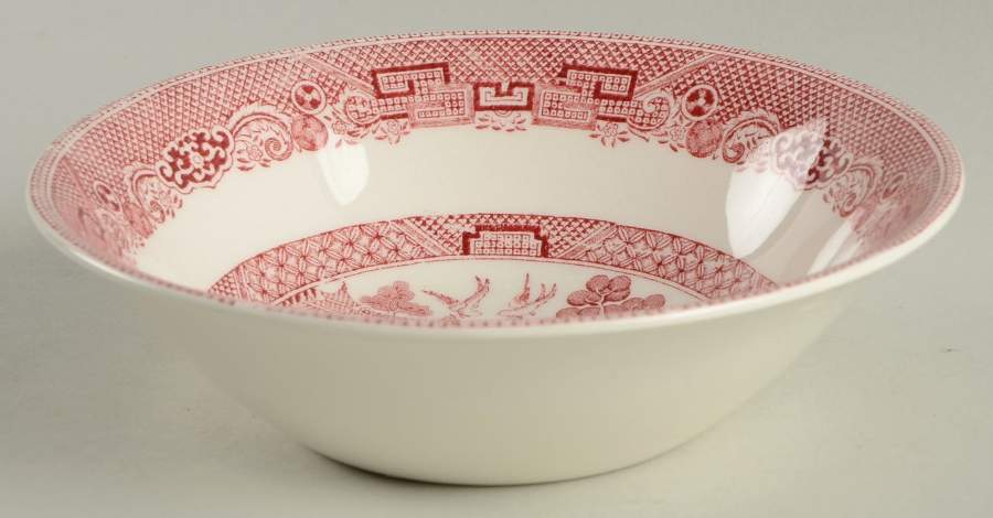 Willow Pink Red Coupe Cereal Bowl by Johnson Brothers-1