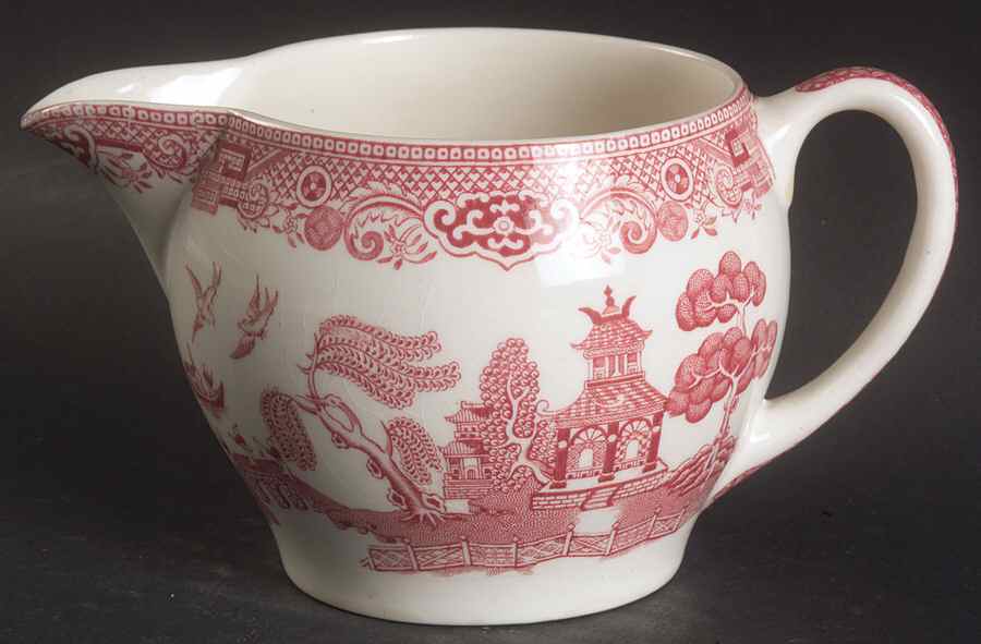 Willow Pink Red Creamer by Johnson Brothers-1