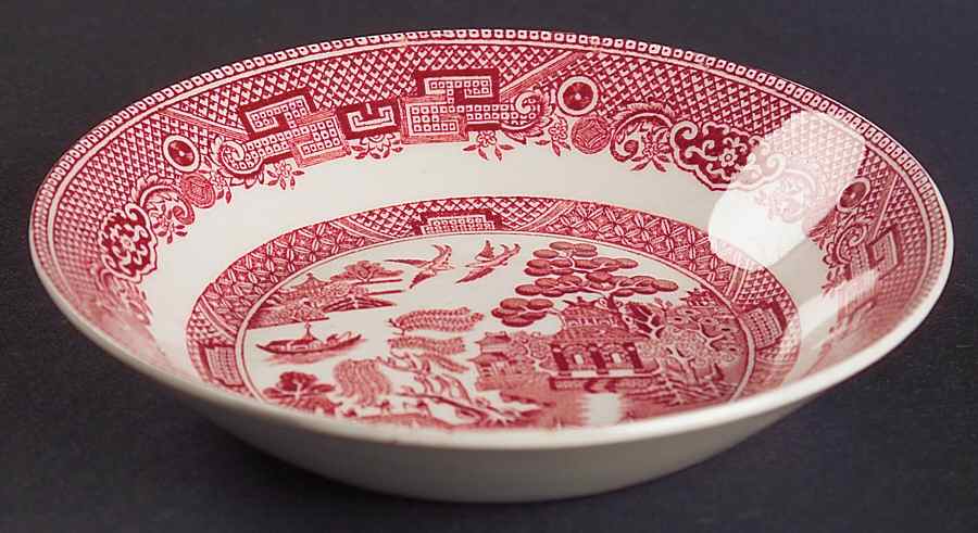 Willow Pink Red Fruit/Dessert (Sauce) Bowl by Johnson Brothers-1