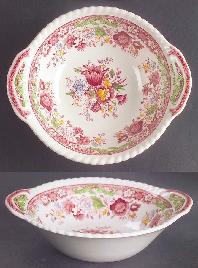 Winchester Pink (Rope Edge) Lugged Cereal Bowl by Johnson Brothers-1