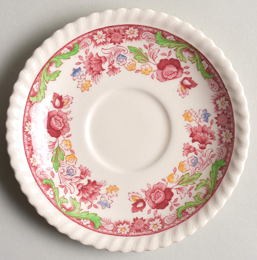 Winchester Pink (Rope Edge) Saucer by Johnson Brothers-1