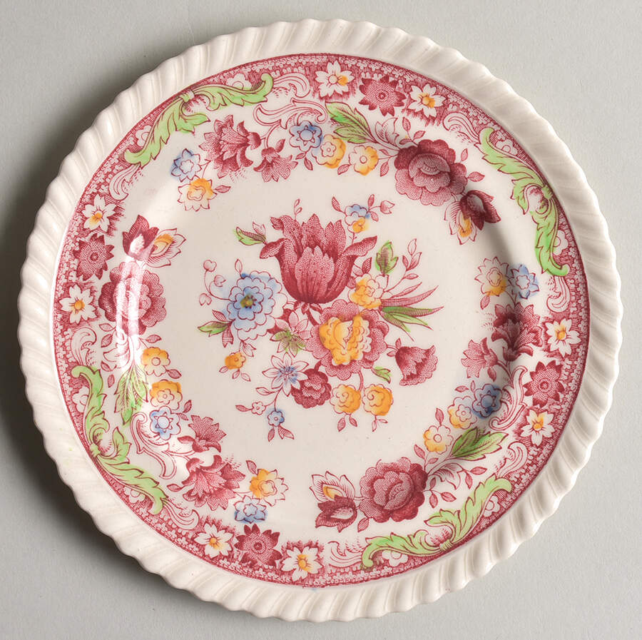 Winchester Pink (Rope Edge) Bread & Butter Plate by Johnson Brothers-1