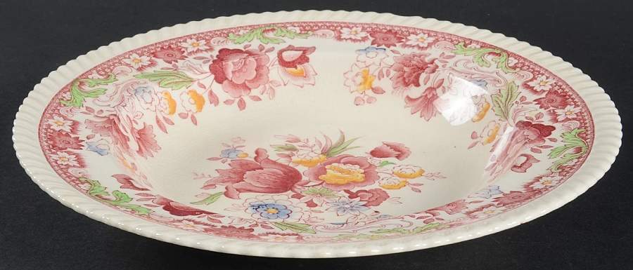 Winchester Pink (Rope Edge) Large Rim Soup Bowl by Johnson Brothers-1