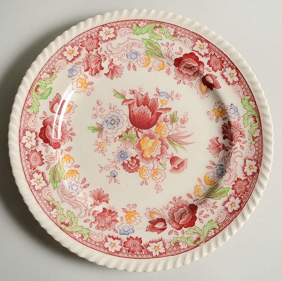 Winchester Pink (Rope Edge) Luncheon Plate by Johnson Brothers-1