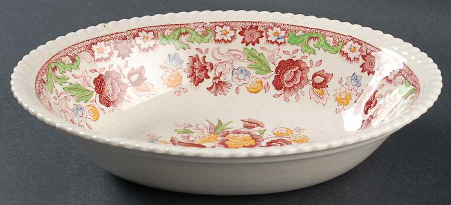 Winchester Pink (Rope Edge) 9" Oval Vegetable Bowl by Johnson Brothers-1