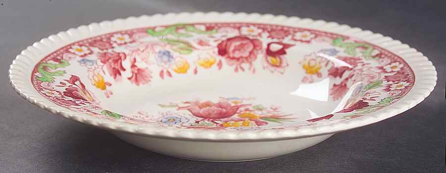 Winchester Pink (Rope Edge) Rim Soup Bowl by Johnson Brothers-1