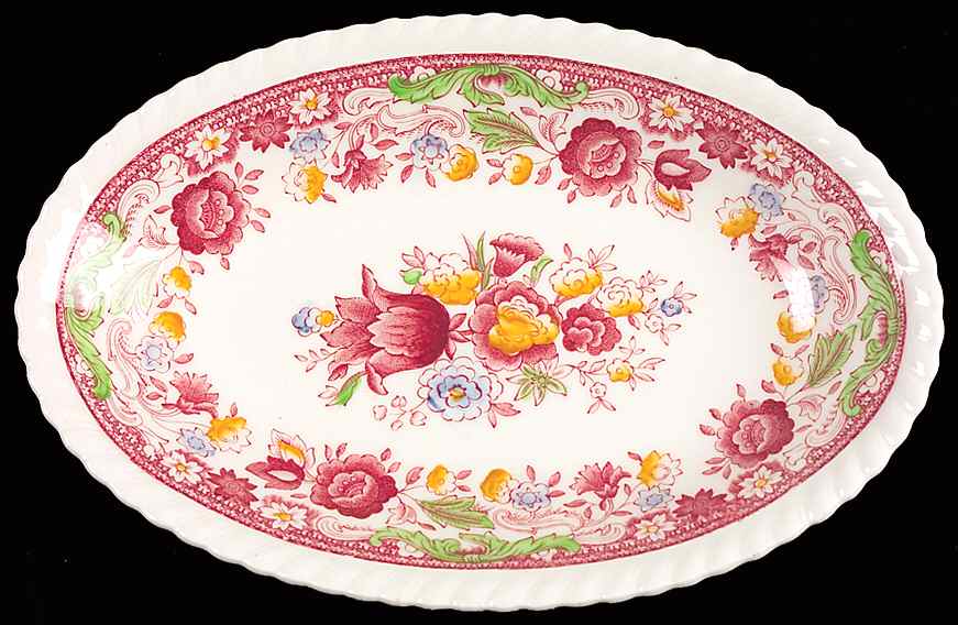 Winchester Pink (Rope Edge) Relish/Gravy Underplate by Johnson Brothers-1