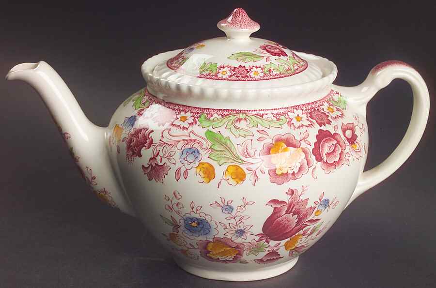 Winchester Pink (Rope Edge) Teapot & Lid by Johnson Brothers-1