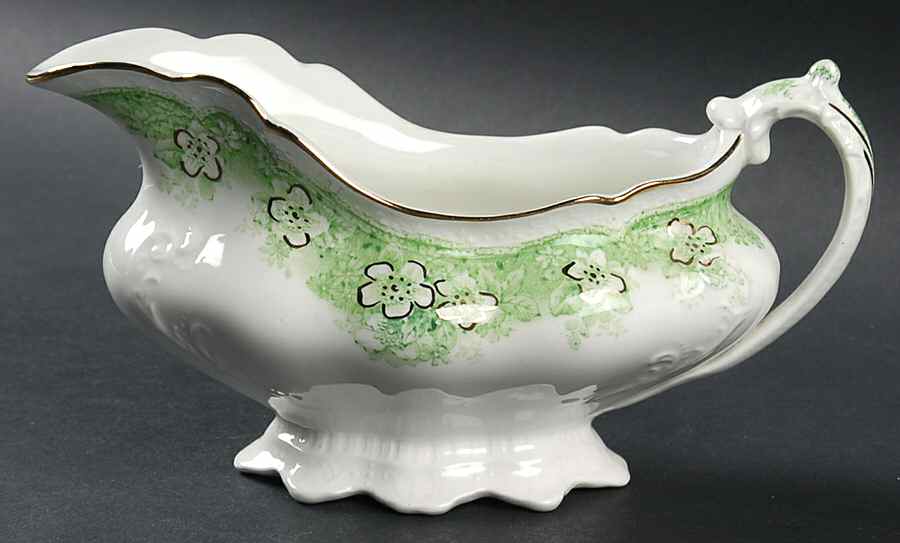 Wild Rose Green Gravy Boat by Johnson Brothers-1