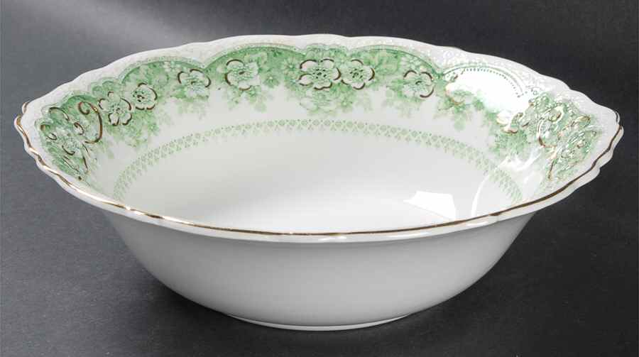 Wild Rose Green 9" Round Vegetable Bowl by Johnson Brothers-1