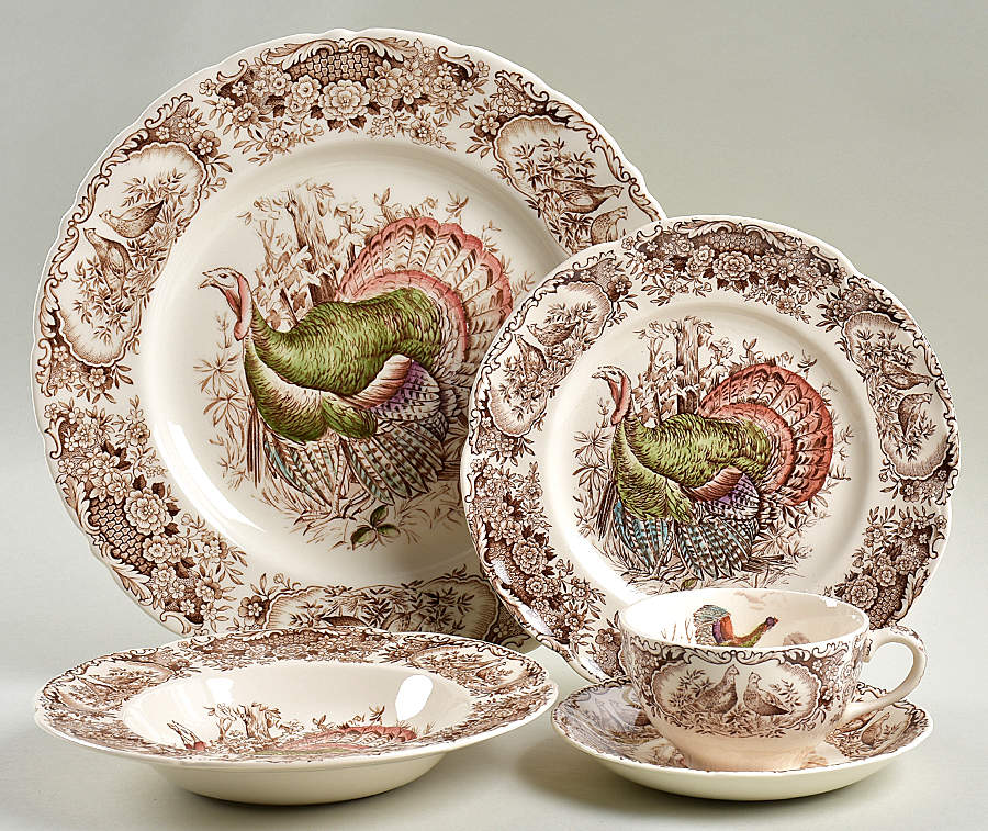 Wild Turkeys Brown (Native American) 5 Piece Place Setting by Johnson Brothers-1