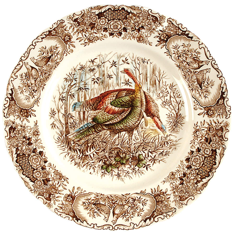 Woodland Wild Turkeys Brown Multicolor Dinner Plate by Johnson Brothers-1