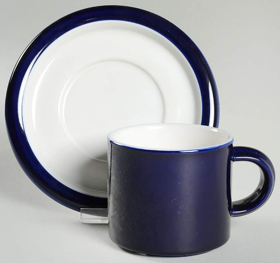 China Seas Dark Blue Flat Cup & Saucer Set by Jepcor-1