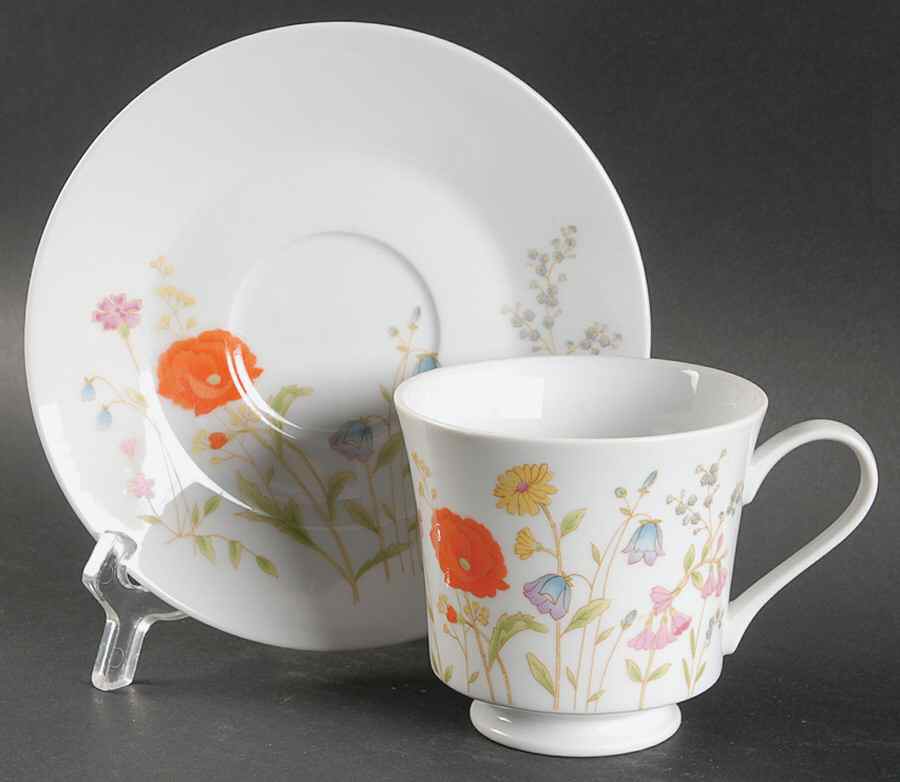 English Garden Footed Cup & Saucer Set by Jepcor-1