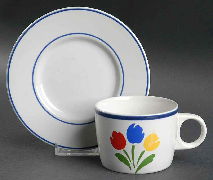 Tulip Tyme Flat Cup & Saucer Set by JMP Marketing-1