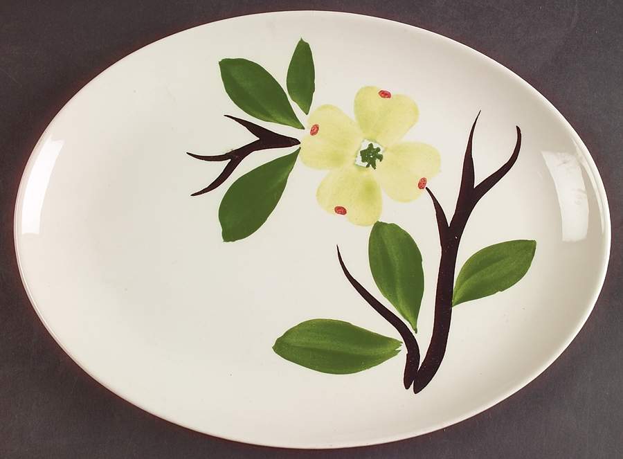 Dixie Dogwood 11" Oval Serving Platter by Joni China-1