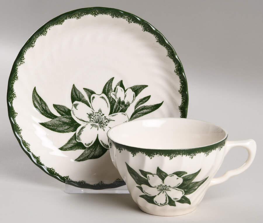 Forest Dogwood Flat Cup & Saucer Set by Joni China-1