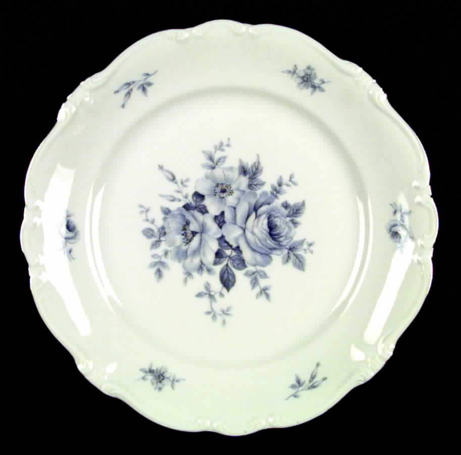 Blue Bouquet Platinum Dinner Plate by Johann Haviland-1