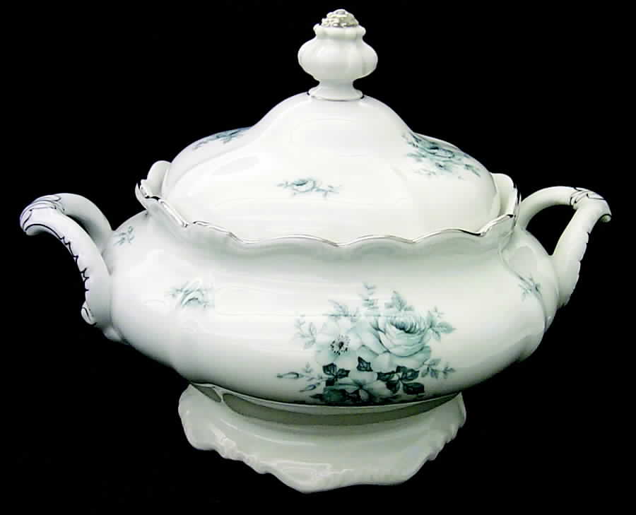Blue Bouquet Platinum Tureen &  Lid by Johann Haviland-1