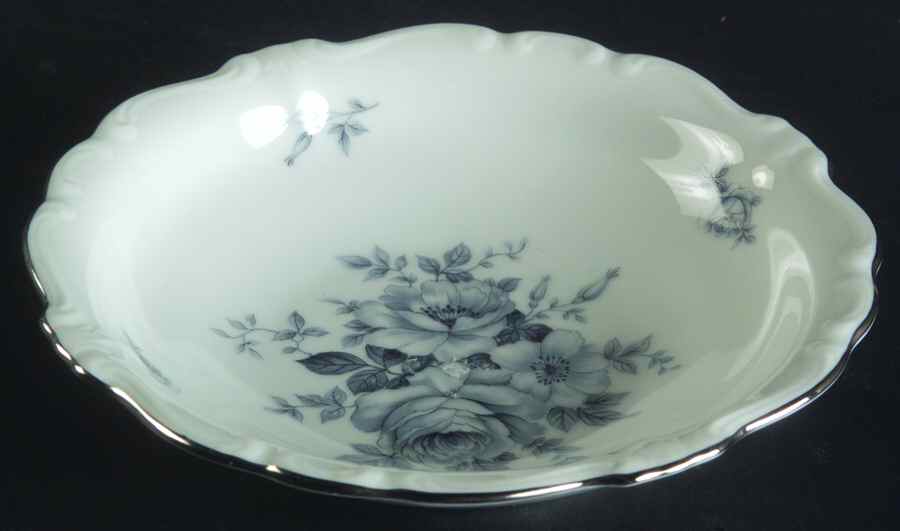 Blue Bouquet Platinum Fruit/Dessert (Sauce) Bowl by Johann Haviland-1