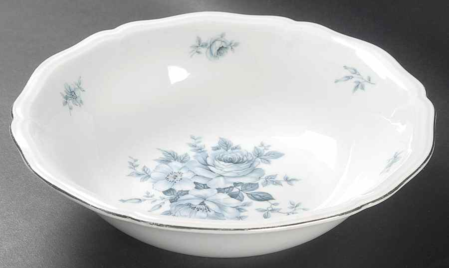 Blue Bouquet Platinum 9" Round Vegetable Bowl by Johann Haviland-1