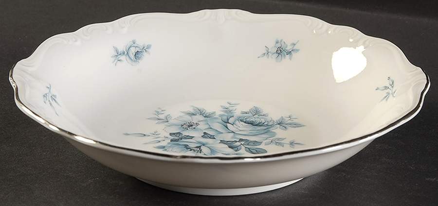 Blue Bouquet Platinum Coupe Soup Bowl by Johann Haviland-1