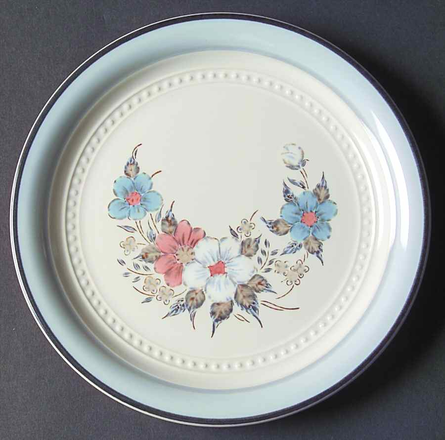 Blue Bouquet (Crowning Fashion) Salad Plate by Johann Haviland-1