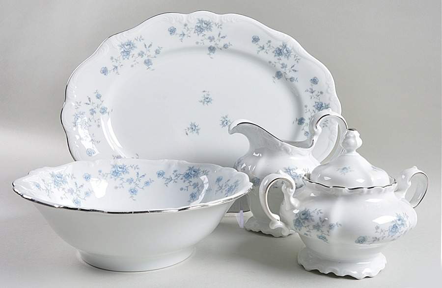 Blue Garland (Bavaria Backstamp) 5 Piece Hostess Set by Johann Haviland-1