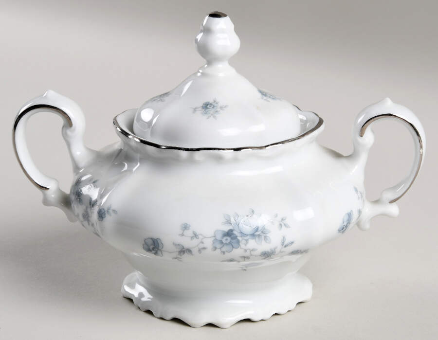 Blue Garland (Bavaria Backstamp) Sugar Bowl & Lid by Johann Haviland-1