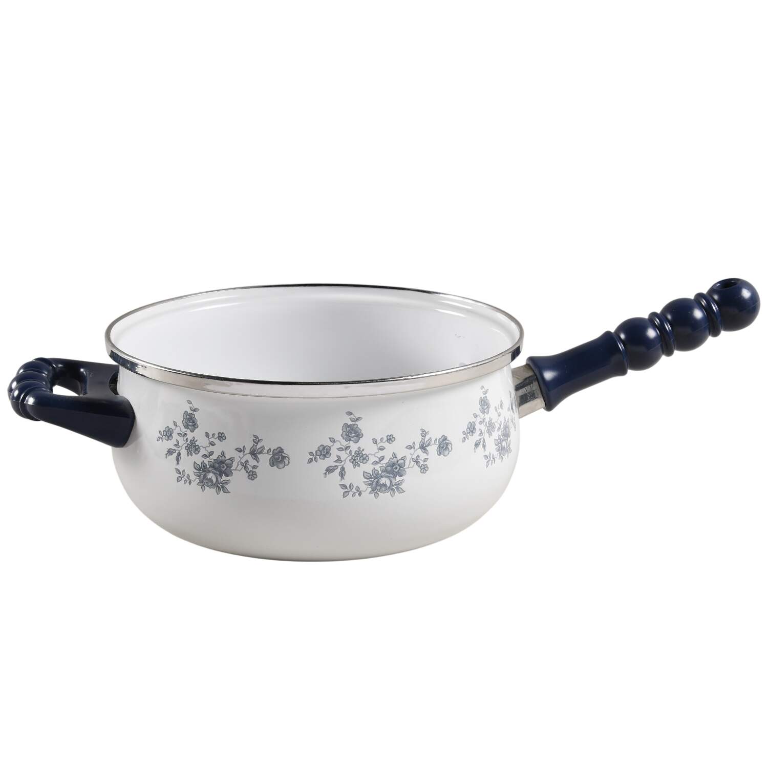 Blue Garland (Bavaria Backstamp) 2.5 Quart Metal Covered Saucepan, No Lid by Johann Haviland-1