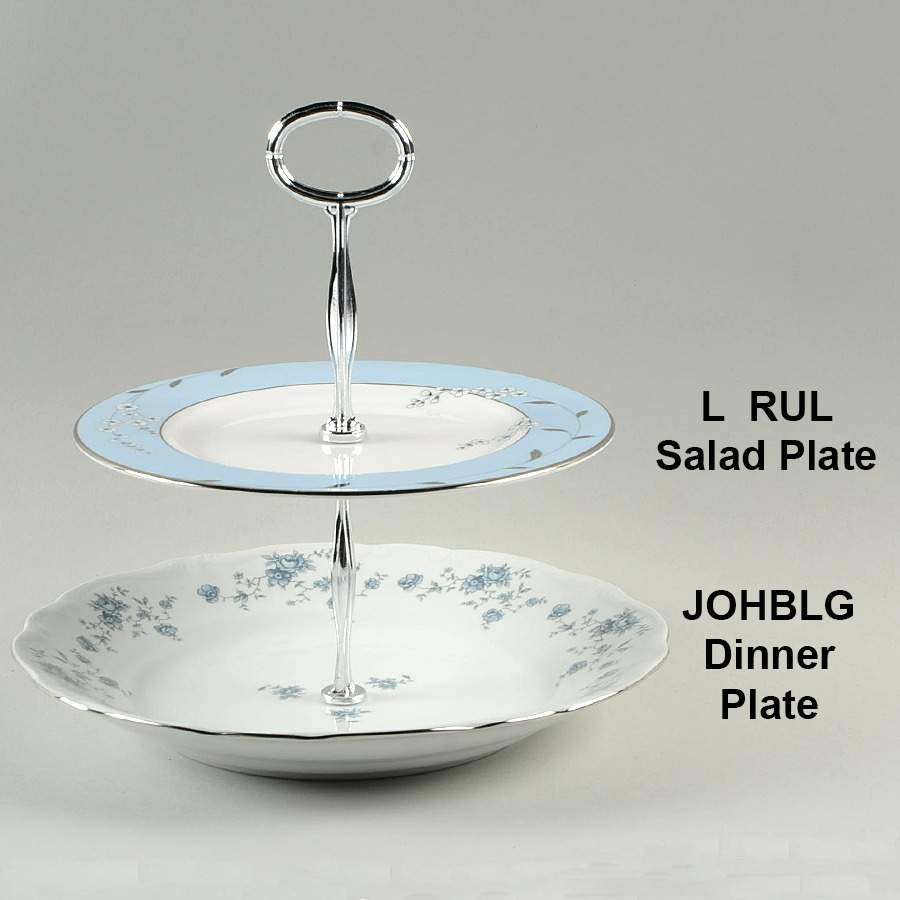 Blue Garland (Bavaria Backstamp) Mixed/Match 2 Tier Serving Tray by Johann Haviland-1