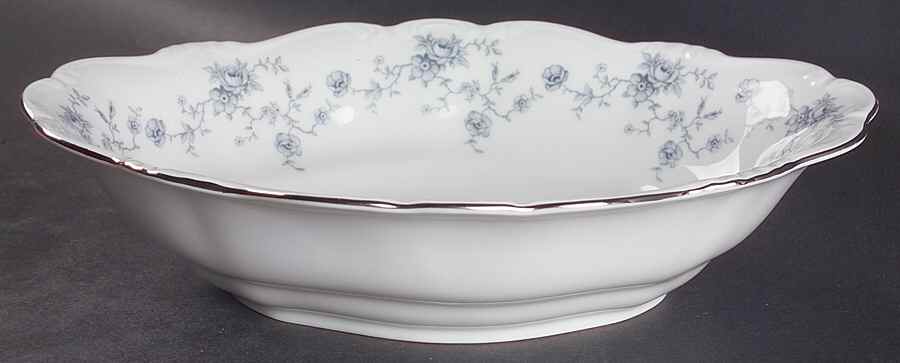 Blue Garland (Bavaria Backstamp) 11" Oval Vegetable Bowl by Johann Haviland-1