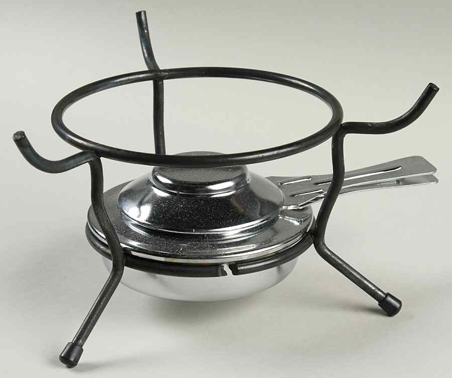 Blue Garland (Bavaria Backstamp) Fondue Pot-Metal Warmer & Burner by Johann Haviland-1
