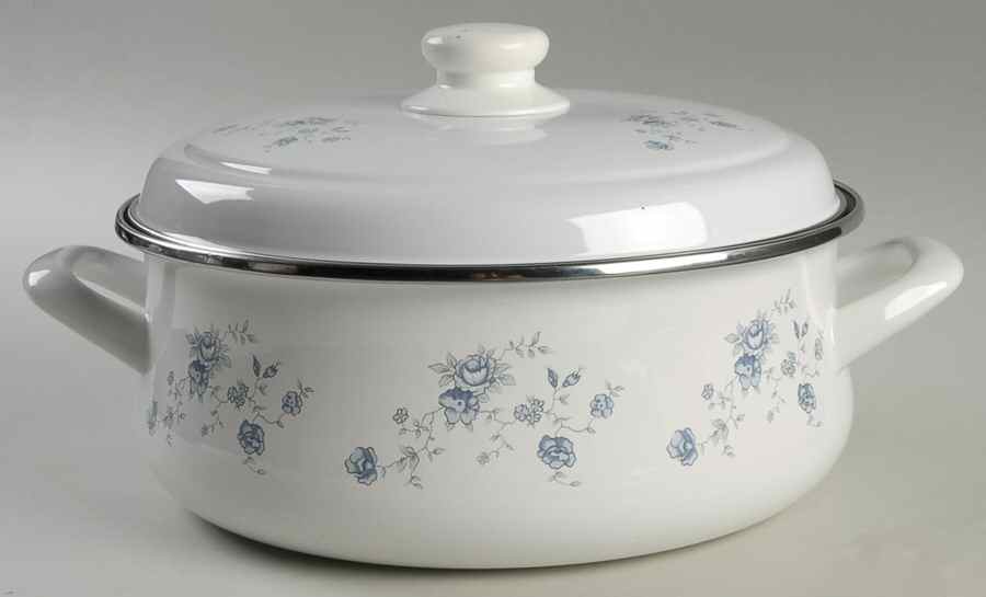 Blue Garland (Bavaria Backstamp) 4.5 Quart Metal Covered Casserole by Johann Haviland-1