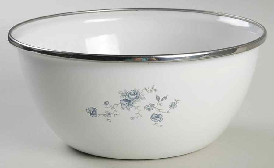 Blue Garland (Bavaria Backstamp) 7" Metal Mixing Bowl by Johann Haviland-1