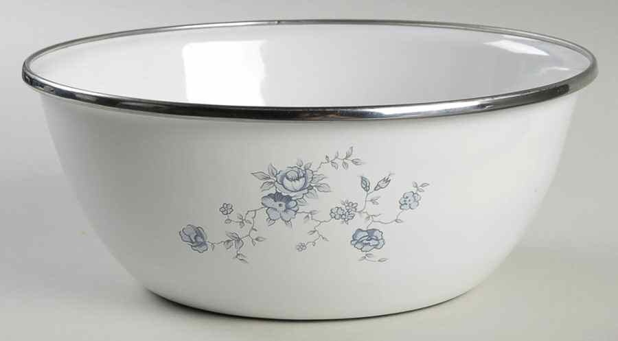Blue Garland (Bavaria Backstamp) 8" Metal Mixing Bowl by Johann Haviland-1