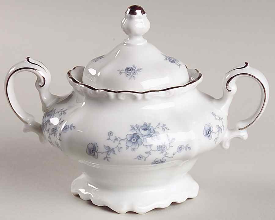 Blue Garland (Bavaria Backstamp) Sugar Bowl & Lid by Johann Haviland-1